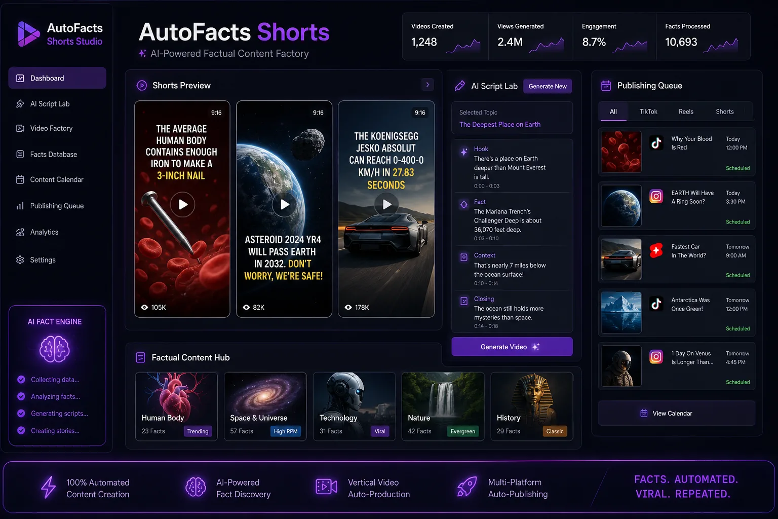 AutoFacts Shorts Studio — portada del proyecto