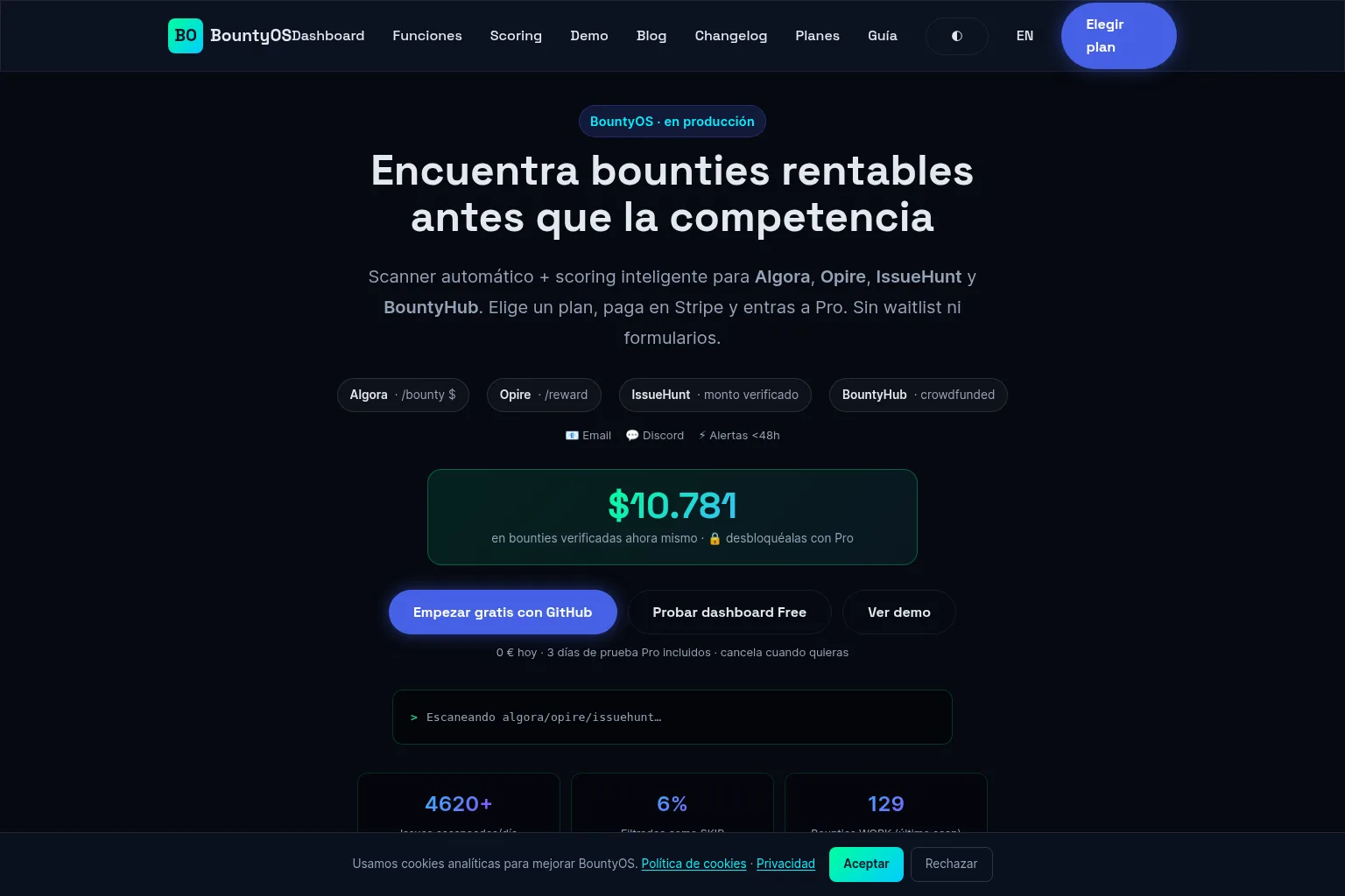 BountyOS — caso de estudio RoviDev Studio