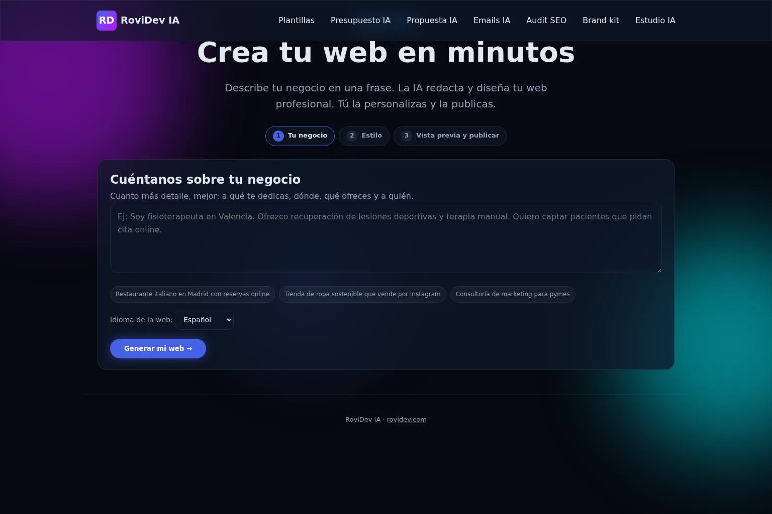 RoviDev Builder — portada del proyecto