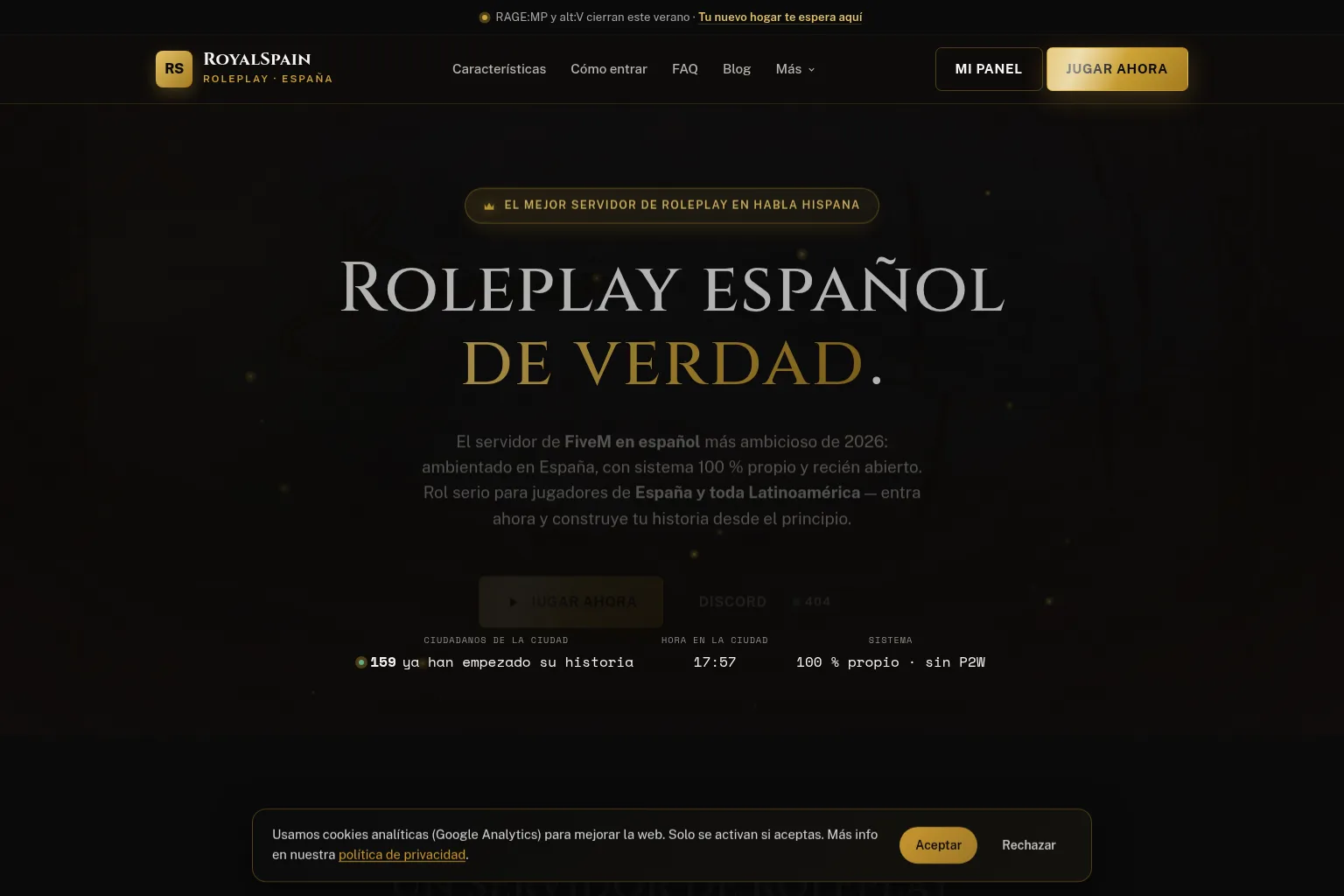 RoyalSpainRoleplay — caso de estudio RoviDev Studio